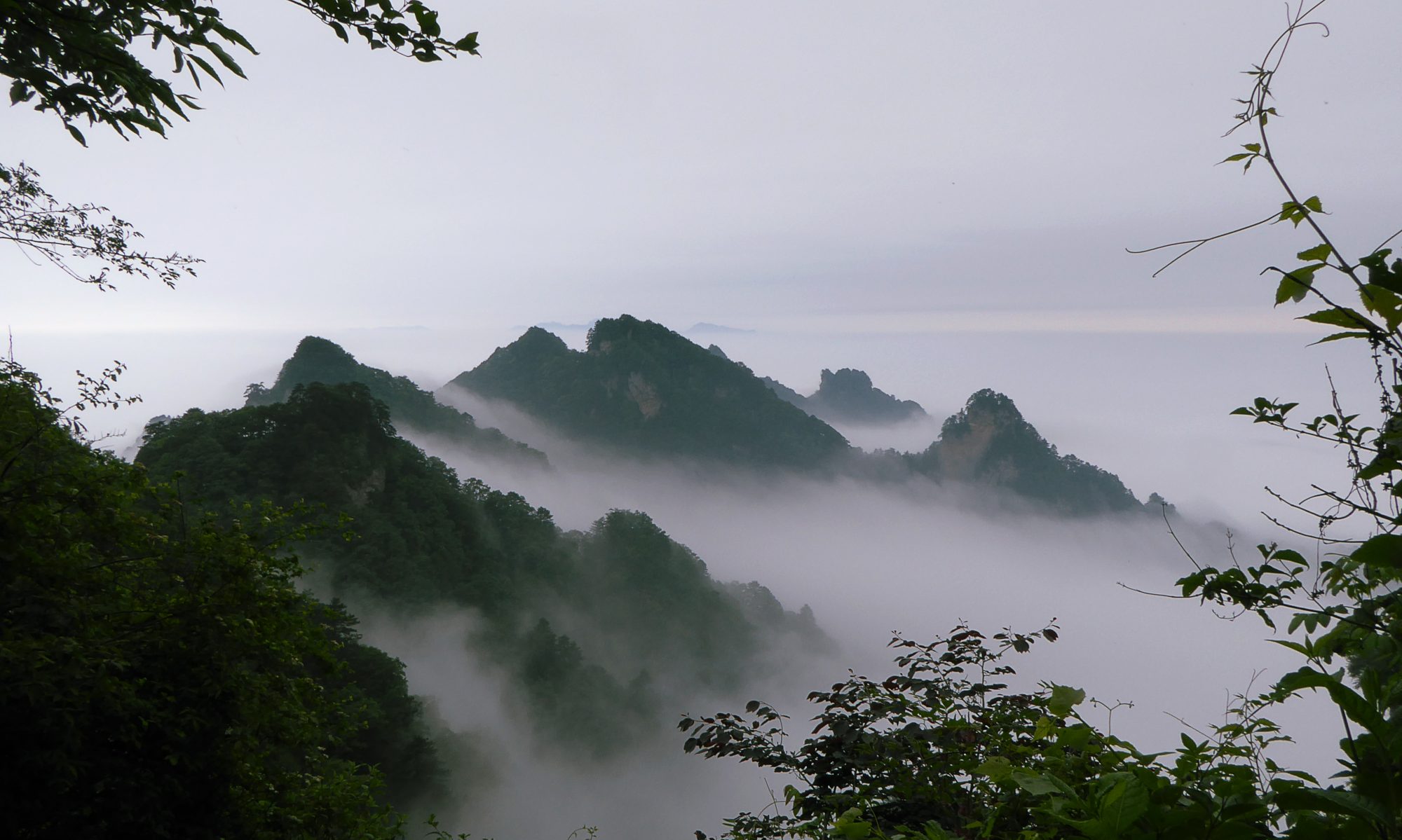 View from the Golden Temple at the top of Mt Wudang or Wudangshan the home of Tai Chi or taijiquan